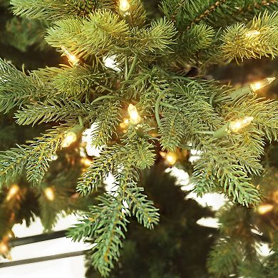 PULEO INTERNATIONAL 7.5-ft. Pre-Lit Slim Balsam Fir Artificial Christmas Tree