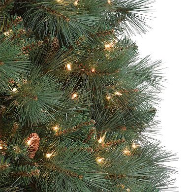 Puleo International 7.5-ft. Pre-Lit Christmas Tradition Pine Artificial Tree