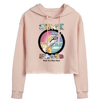 Juniors' Pink Floyd Robot "Wish You Were Here" Cropped Graphic Hoodie