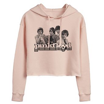 Juniors' Pink Floyd Group Cropped Graphic Hoodie
