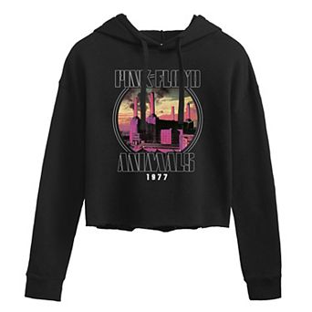 Juniors' Pink Floyd 1977 Cropped Graphic Hoodie