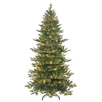 PULEO INTERNATIONAL 6.5-ft. Pre-Lit Slim Royal Majestic Douglas Fir Downswept Artificial Christmas Tree