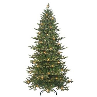 PULEO INTERNATIONAL 7.5-ft. Pre-Lit Slim Royal Majestic Douglas Fir Downswept Artificial Christmas Tree