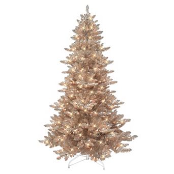 Puleo International 6.5-ft. Pre-Lit Royal Majestic Spruce Rose Gold Artificial Christmas Tree
