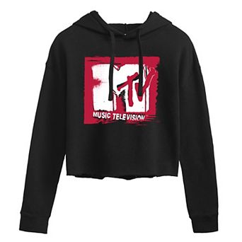 Juniors' MTV Logo Punk Cropped Graphic Hoodie