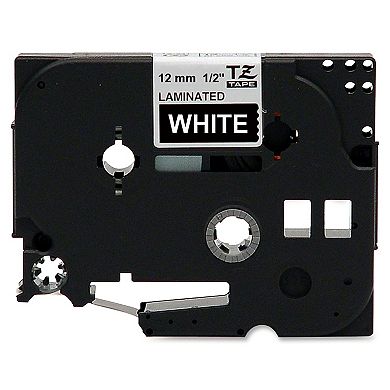 Brother TZe Black Print on White Laminated Label Tape for P-Touch Label Maker