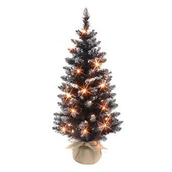PULEO INTERNATIONAL 3-ft. Pre-Lit Black Artificial Christmas Tree