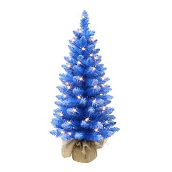 PULEO INTERNATIONAL 3-ft. Pre-Lit Fashion Blue Artificial Christmas Tree