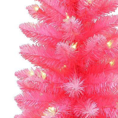 PULEO INTERNATIONAL 3-ft. Pre-Lit Fashion Pink Artificial Christmas Tree