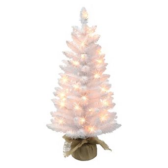 PULEO INTERNATIONAL 3-ft. Pre-Lit White Artificial Christmas Tree
