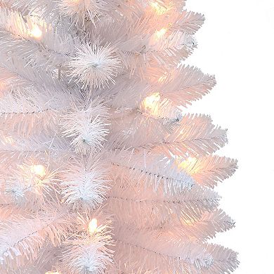 PULEO INTERNATIONAL 3-ft. Pre-Lit White Artificial Christmas Tree