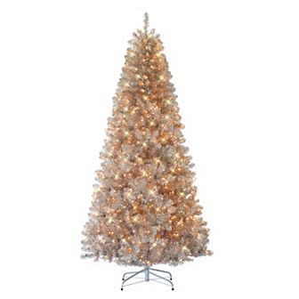 PULEO INTERNATIONAL 7.5-ft. Pre-Lit Rose Gold Artificial Christmas Tree