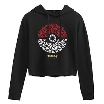 Juniors' Pokémon Pokéball Cropped Graphic Hoodie