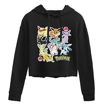 Juniors' Pokémon Eevee Evolutions Cropped Graphic Hoodie