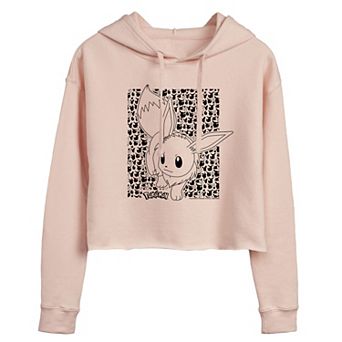 Juniors' Pokémon Eevee Pose Cropped Graphic Hoodie