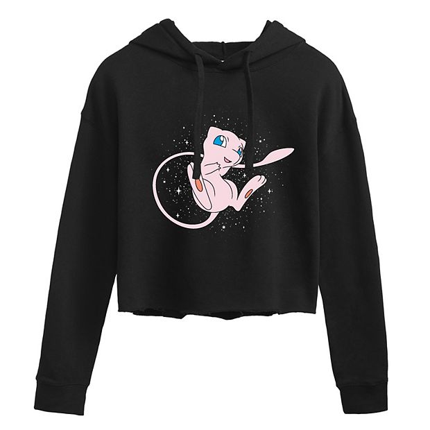 Juniors Pokemon Mew Cropped Graphic Hoodie