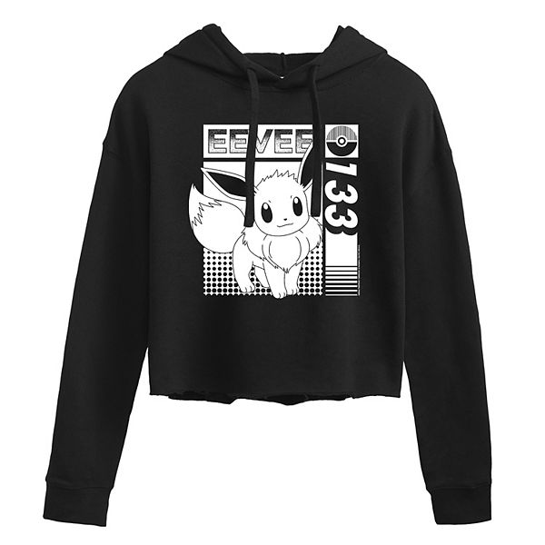 Juniors' Pokémon Cute Eevee Pose Cropped Graphic Hoodie