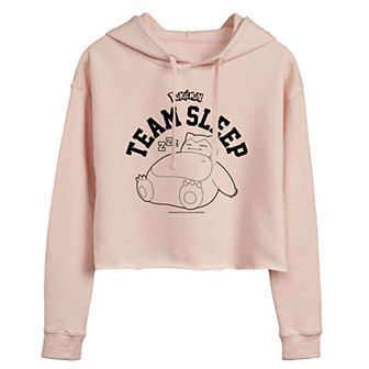 Juniors' Pokémon "Team Sleep" Cropped Graphic Hoodie