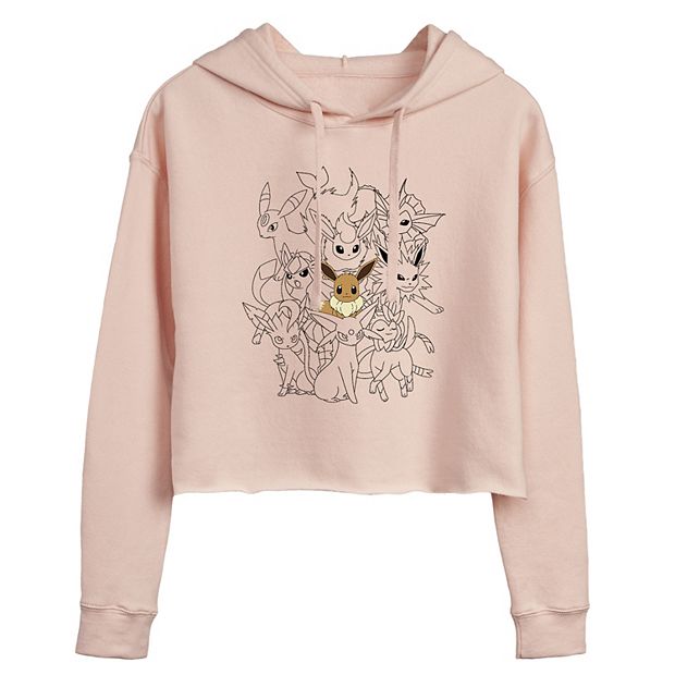 Juniors Pokemon Eevee Evolutions Cropped Graphic Hoodie