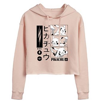 Juniors' Pokémon Pikachu Fight Poses Cropped Graphic Hoodie