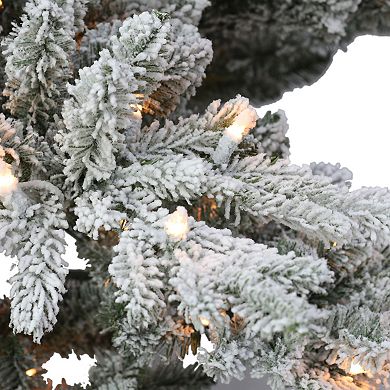 PULEO INTERNATIONAL 4.5-ft. Pre-Lit Flocked Utah Fir Artificial Christmas Tree
