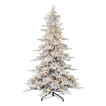 Puleo International 9-ft. Pre-Lit Flocked Utah Fir Artificial Christmas Tree