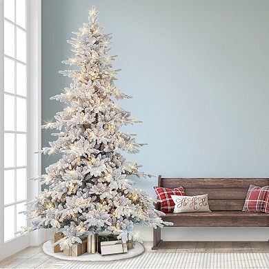 Puleo International 9-ft. Pre-Lit Flocked Utah Fir Artificial Christmas Tree