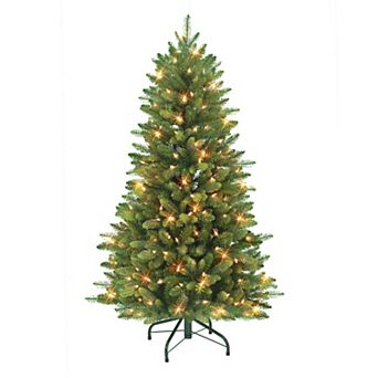 PULEO INTERNATIONAL 4.5-ft. Pre-Lit Slim Westford Spruce Artificial Christmas Tree