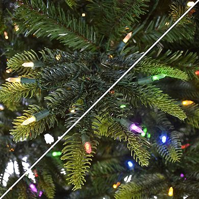 PULEO INTERNATIONAL 7.5-ft. Pre-Lit Aspen Green Fir Artificial Christmas Tree