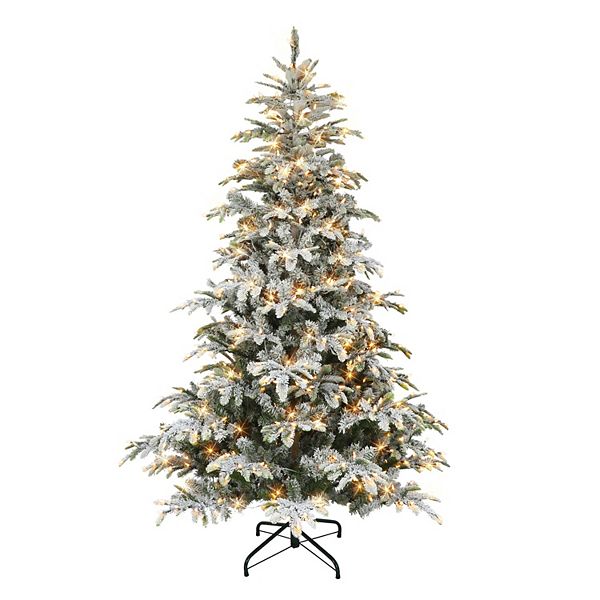 Puleo International 7.5ft. PreLit Flocked Aspen Fir Artificial