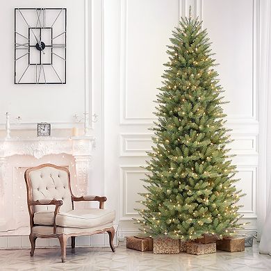 PULEO INTERNATIONAL 10-ft. Pre-Lit Slim Fraser Fir Artificial Christmas Tree