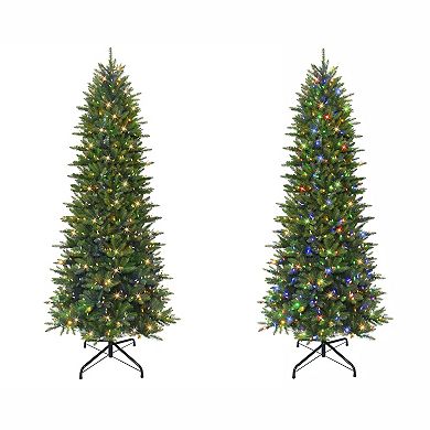 Puleo International 10-ft. Pre-Lit Slim Fraser Fir Artificial Christmas Tree
