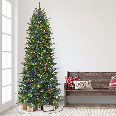 PULEO INTERNATIONAL 9-ft. Pre-Lit Slim Fraser Fir Artificial Christmas Tree