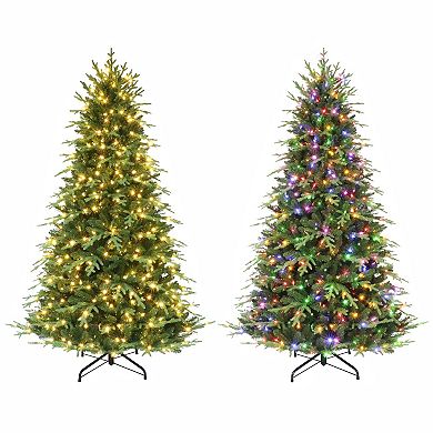 PULEO INTERNATIONAL 7.5-ft. Pre-Lit Color Select Galveston Fir Artificial Christmas Tree