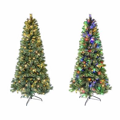 PULEO INTERNATIONAL 6-ft. Pre-Lit Montana Pine Artificial Christmas Tree