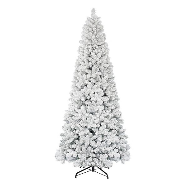 PULEO INTERNATIONAL 9-ft. Flocked Virginia Pine Artificial Christmas Tree