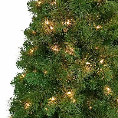 PULEO INTERNATIONAL 6.5-ft. Pre-Lit Wall Half Artificial Christmas Tree