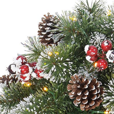 PULEO INTERNATIONAL Snowy Artificial Christmas Urn Filler