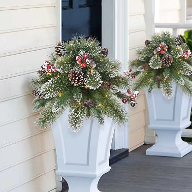 PULEO INTERNATIONAL Snowy Artificial Christmas Urn Filler