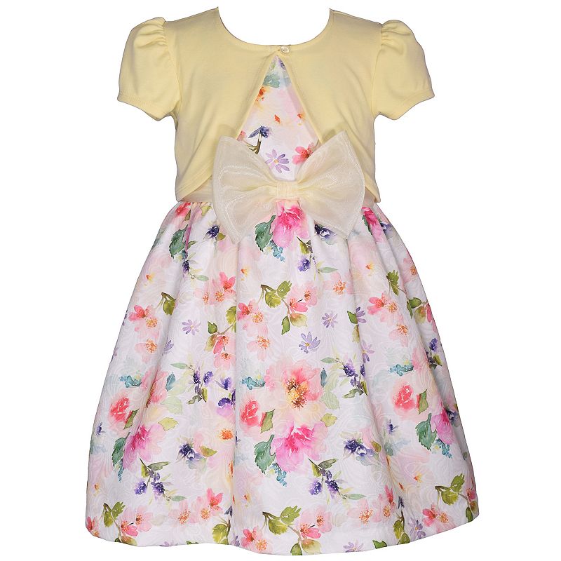Girls 4-6x Bonnie Jean Cardigan & Floral Dress Set, Girls, Yellow