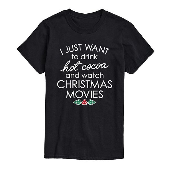 Men's Hot Cocoa and Christmas Movies Tee