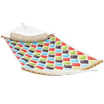 Sunnydaze Quilted Hammock with Curved Spreader Bar