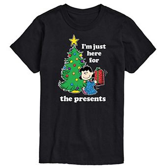 Men's Peanuts Lucy Here For Presents Tee