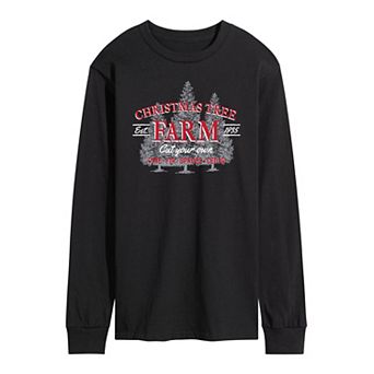 Men's Christmas Farm Sign Long Sleeve Tee