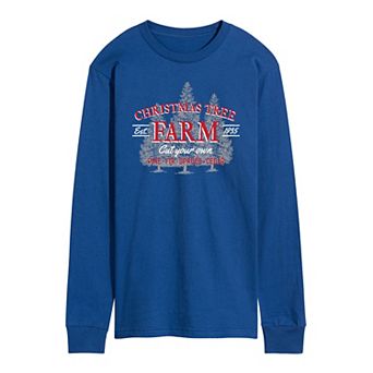 Men's Christmas Farm Sign Long Sleeve Tee