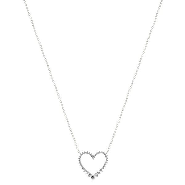 Brilliance Brass Open Heart Pendant Necklace