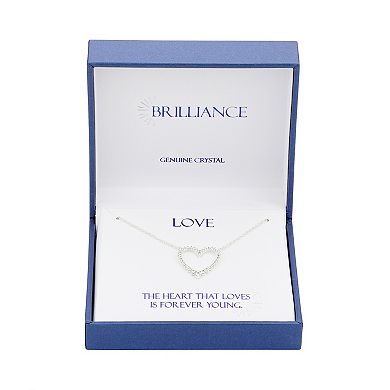 Brilliance Brass Open Heart Pendant Necklace
