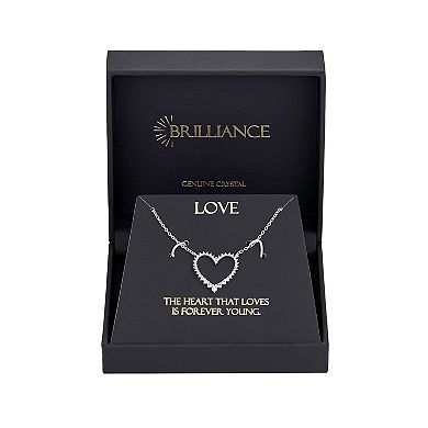 Brilliance Brass Open Heart Pendant Necklace