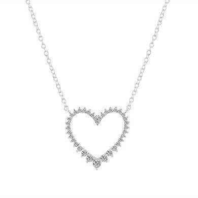 Brilliance Brass Open Heart Pendant Necklace