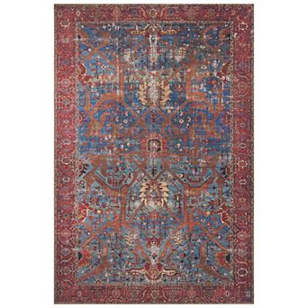 Loloi Loren Blue Red Accent or Area Rug